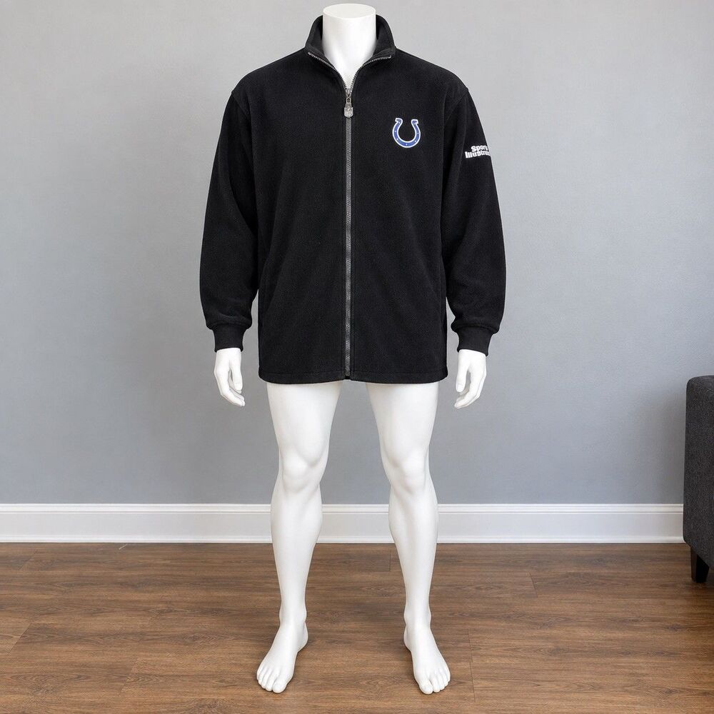 Indianapolis Colts NFL Sports Illustrated Fleece Jacket Mens XL Black Full Zip
